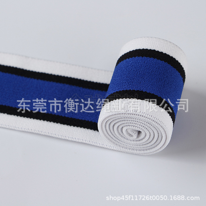 Inventario al por mayor de 4cm rayas de color medio de nylon elástico cintura lateral banda elástica accesorios de ropa