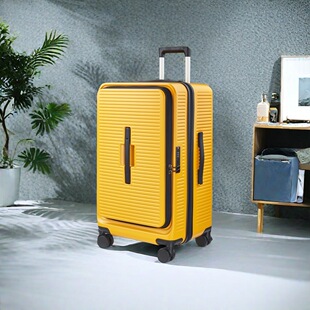Pc Luggage Case 20 Inch Front Open Lid Multifunctional Trolley Case Leisure Suitcase Universal Wheel Anti-theft Code Lock Anti-fall