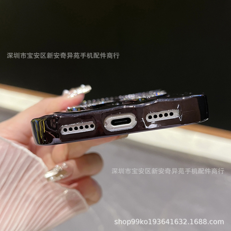 渐变闪粉镂空电镀蝴蝶软壳高级感适用iPhone17Promax苹果16手机壳|undefined