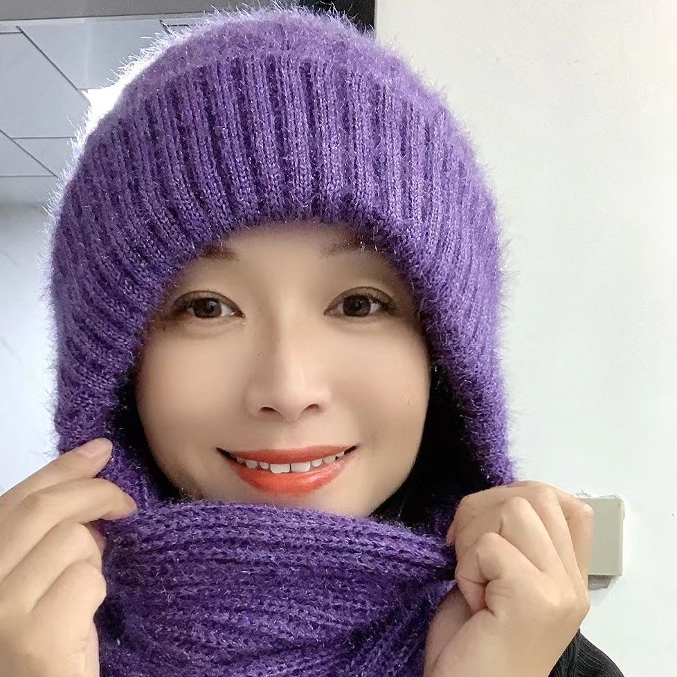 El otoño y el invierno de la moda caliente sombrero de punto de la bufanda sombrero de lana integrado sombrero de protección del oído