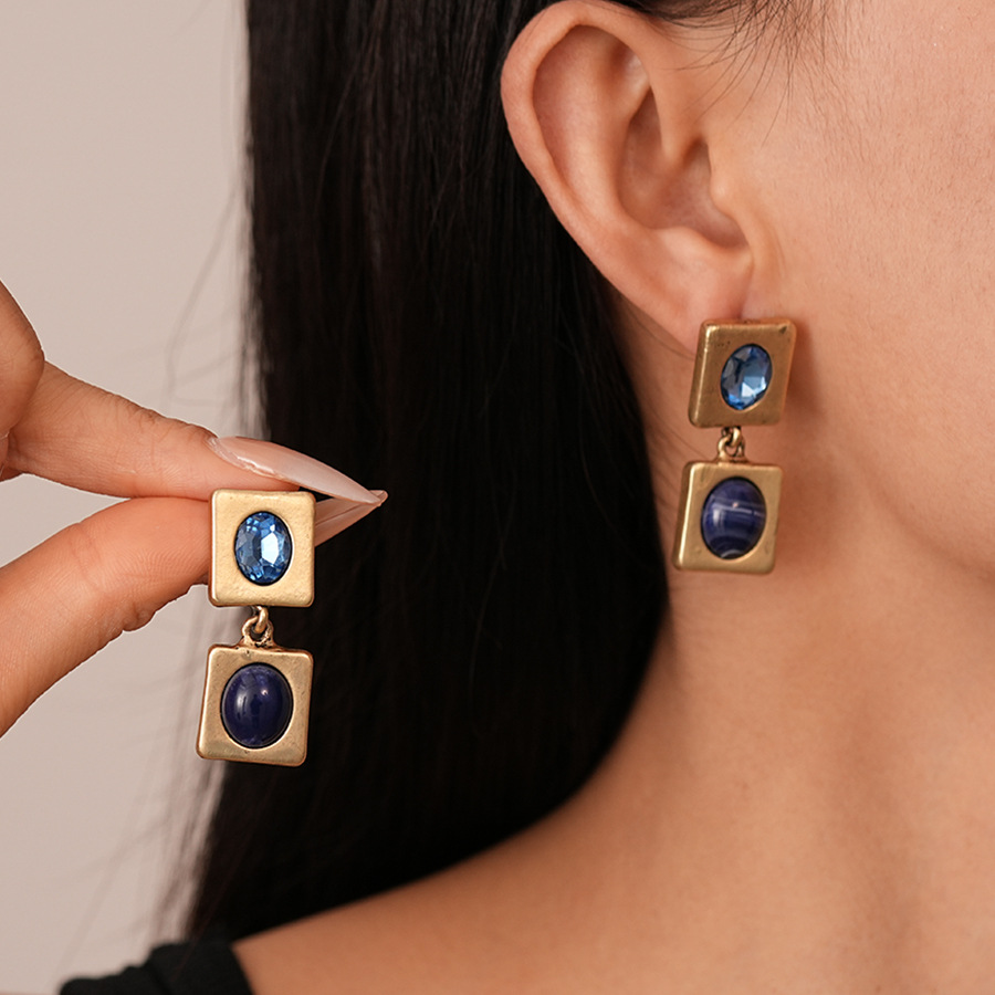 Vintage Quadrat Halskette Mit Strass Für Damen Geometrisch_voghion.com