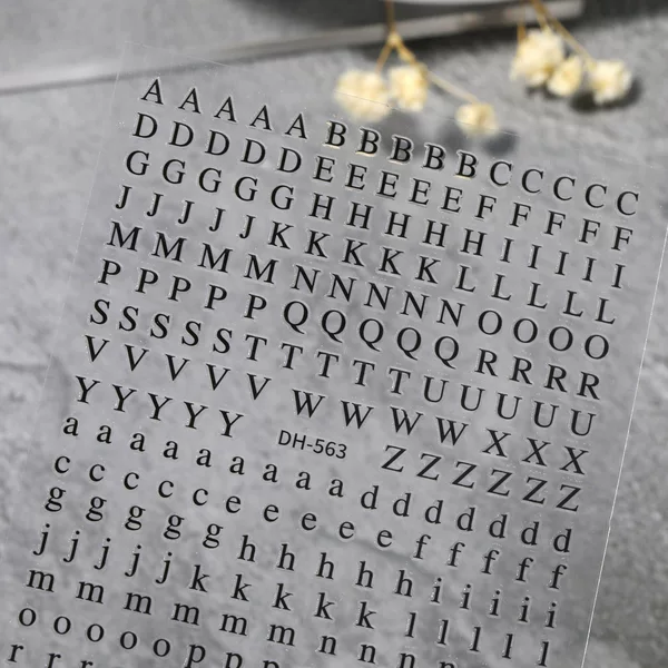 26 English Alphabet Nail Stickers with Adhesive Backing, Uppercase and Lowercase English Letters, DIY Nail Art Stickers Dh563