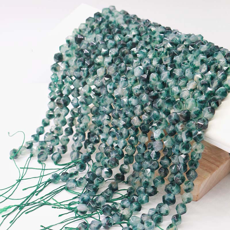 A String Diameter 8mm Natural Stone Chalcedony Irregular Geometric Faceted Jewelry Accessories Beads display picture 14