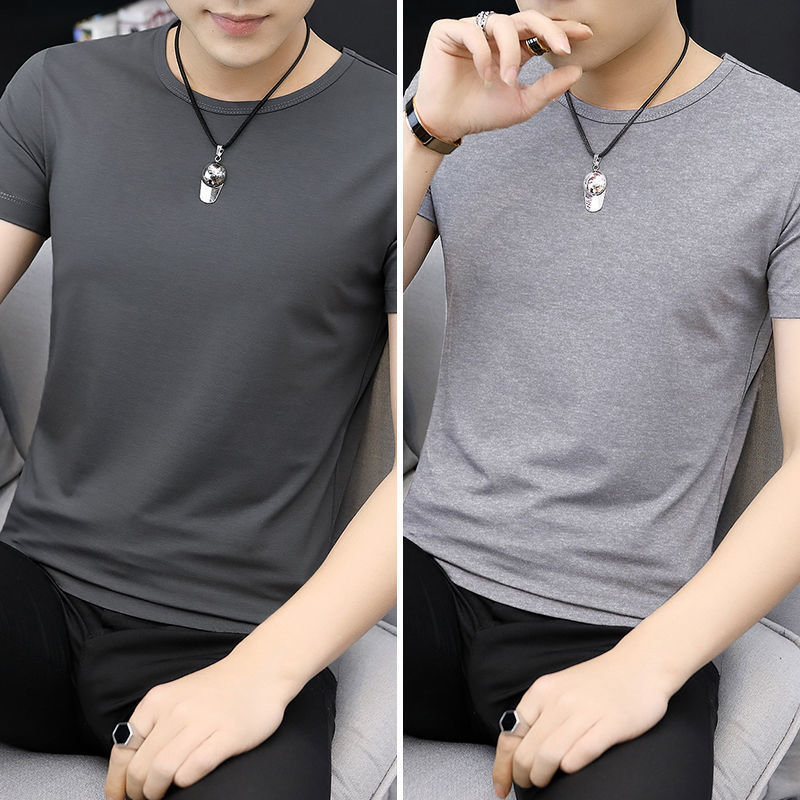 2件】モーダル男性アイス半袖tシャツ夏ファッション男性服ビッグサイズ氷感速乾上服男|undefined