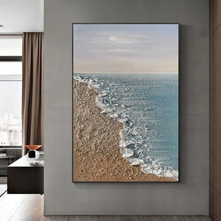纯手绘油画客厅玄关过道手绘肌理装饰挂画大幅抽象现代简约落地画