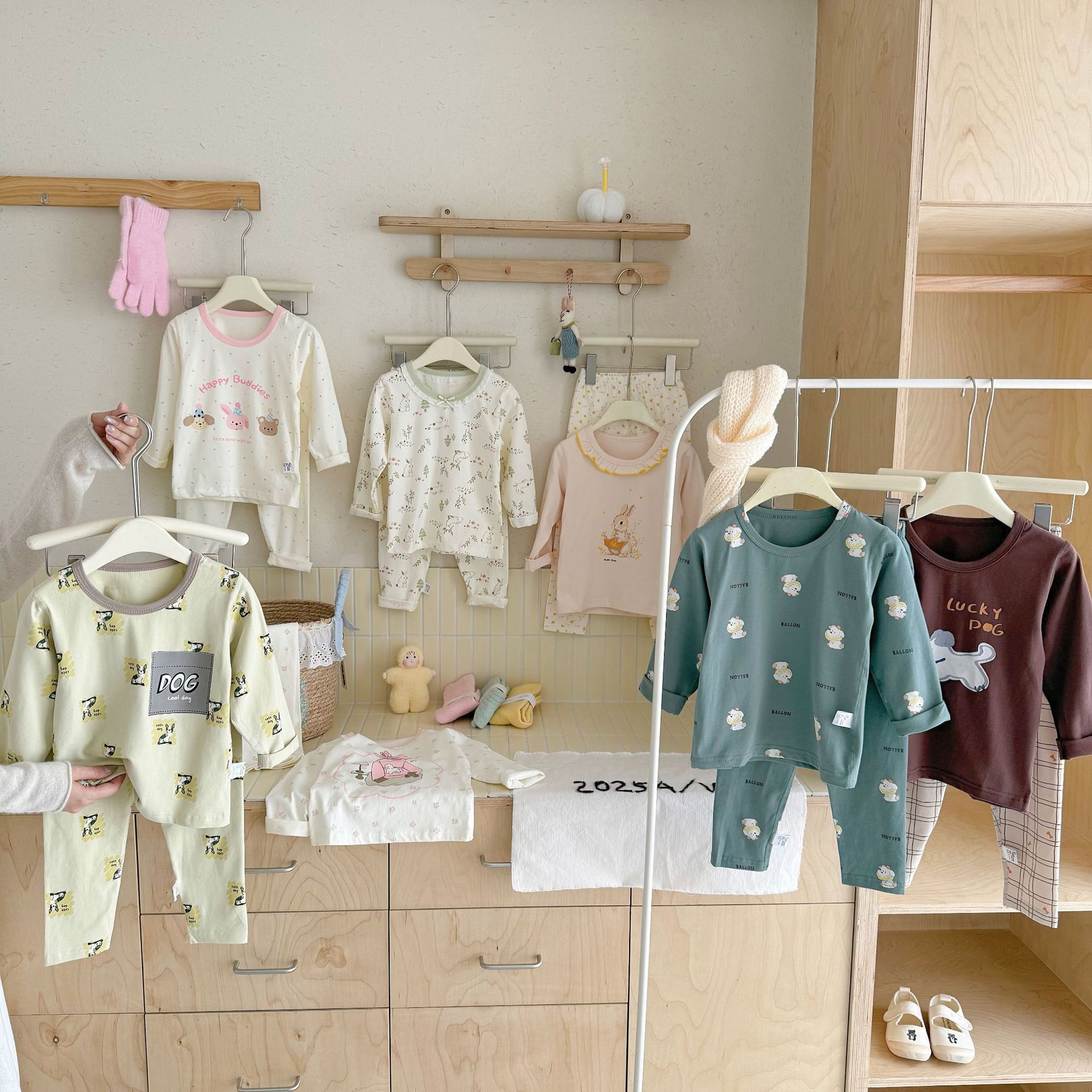 ropa interior de algodón para niños niños sin hueso juego de dibujos animados niños primavera y otoño pantalones de manga larga para hombres ropa de fondo para el hogar