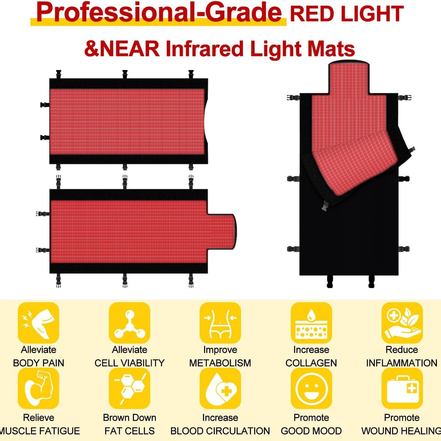 Cross-border Amazon LED light therapy red light physiotherapy mattress heating and warmth nano intelligent temperature control electric heating electric heating