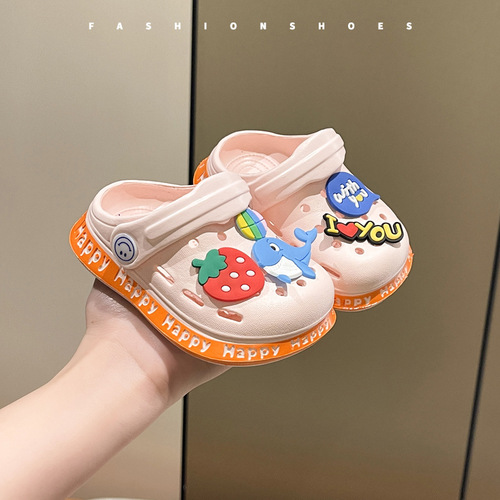 Children's Xia Dong shoes for home use, non-slip, anti-odor, cute sandals and slippers, beach soft-soled eva men's and women's children's sandals
