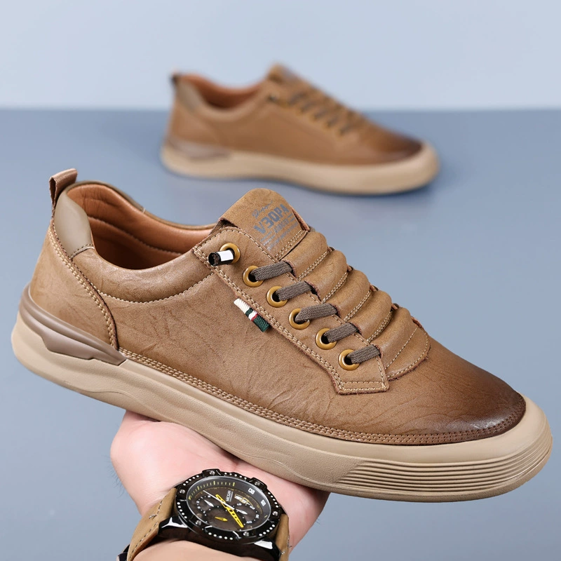 Осенью сто башен мужской тренд дышащая кожаная обувь для мужчин повседневная обувь маленькая белая обувь