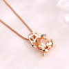 Crystal, golden pendant, accessory, for luck, pink gold, champagne color, with gem