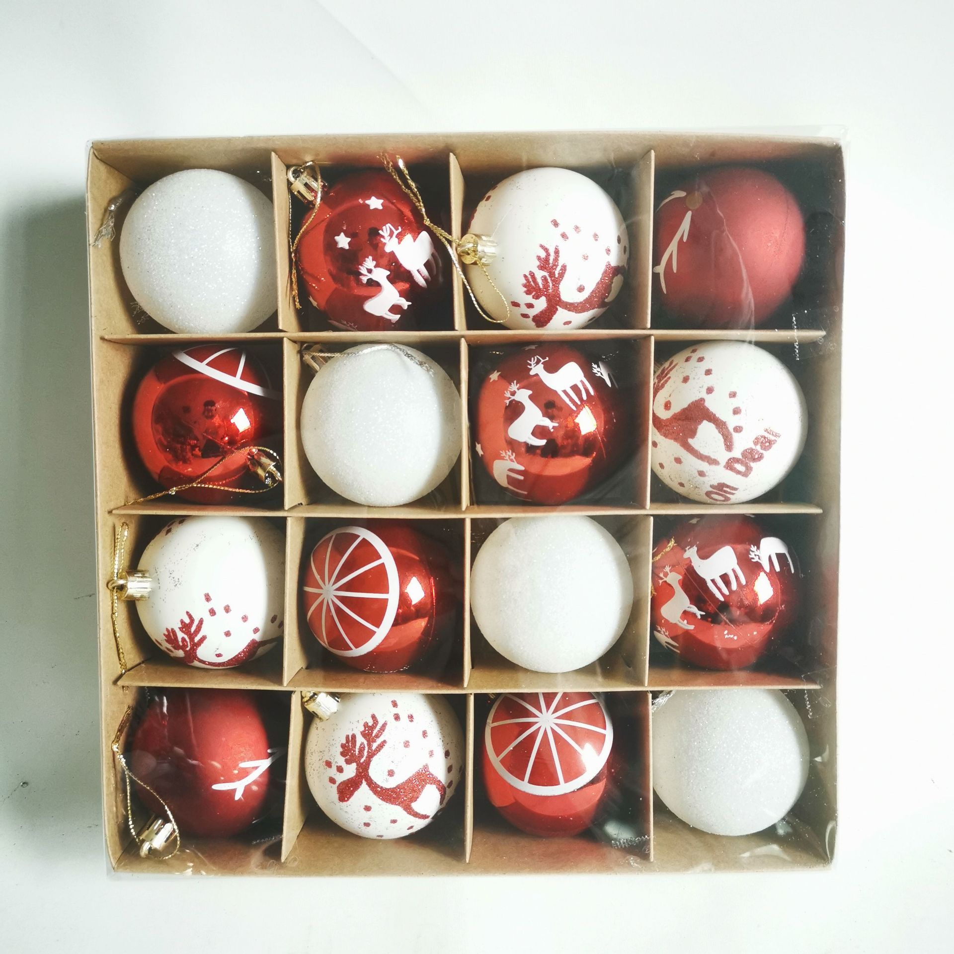 Decoraciones navideñas 16 paquetes pintados a mano bolas navideñas árbol de Navidad decoraciones navideñas