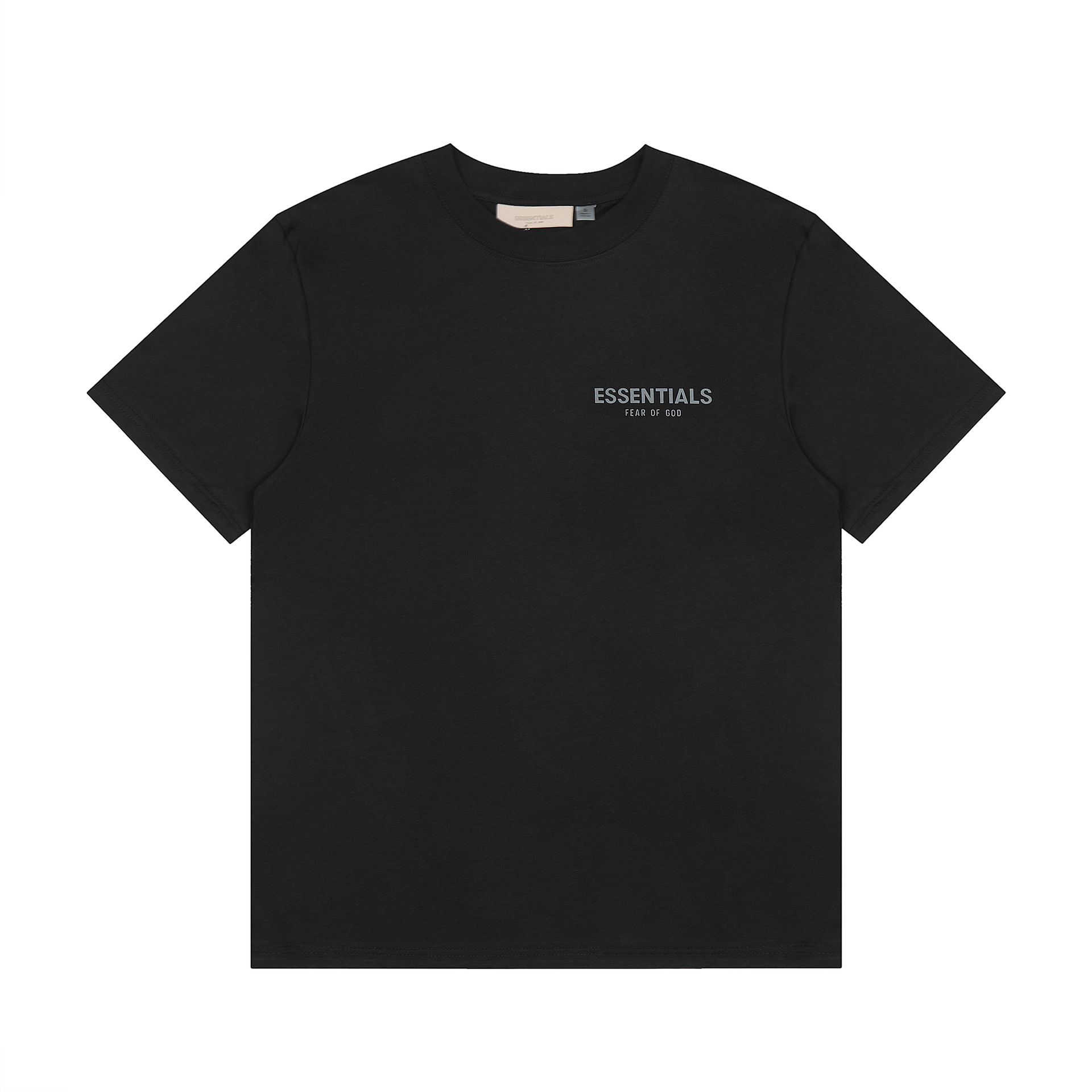 Camiseta de manga corta con estampado de letras pequeñas FOG, reflectante, estilo americano informal, clásica, holgada, cuello redondo, unisex, para parejas, moderna