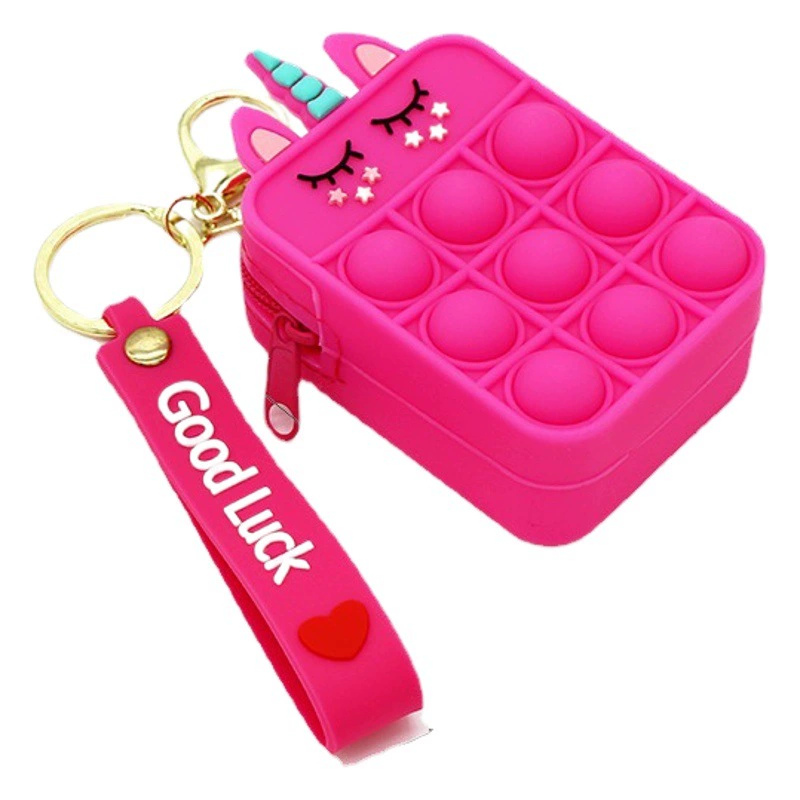 Головоломка пузырь портмоне фрукты мультфильм милый ключевой чехол маленький размер дети силиконовые пресс расслабиться портмоне