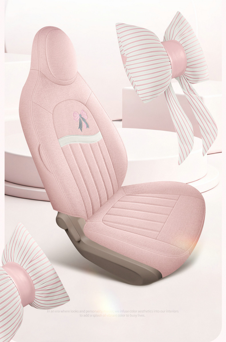 2025 Wuling Hongguang Mini Special Car Seat Cushion Fourth Generation Macaron Four-Door Cotton and Linen Breathable Cartoon Seat Cover