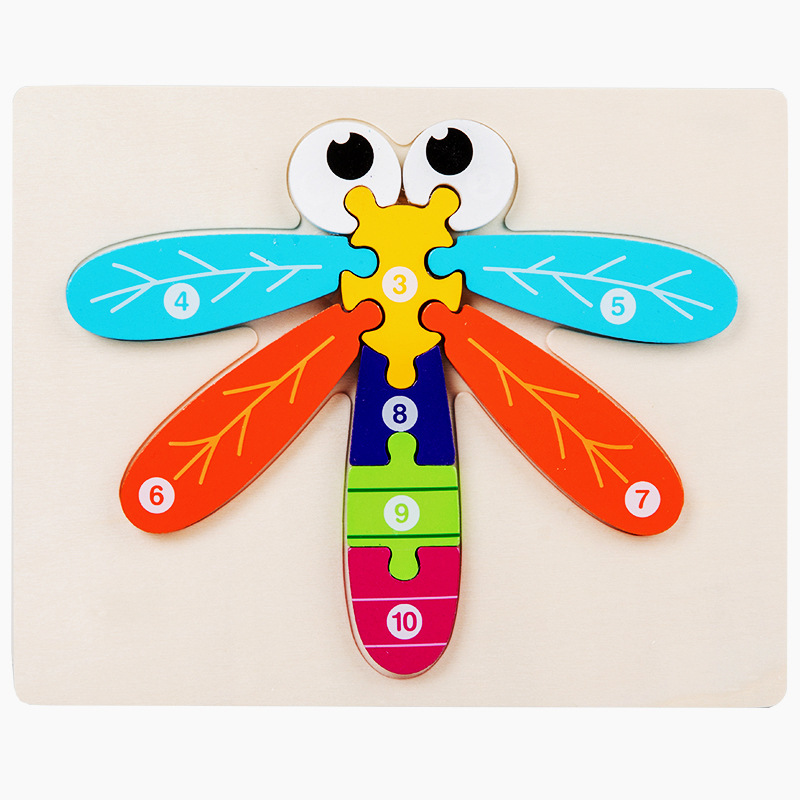 Rompecabezas de animales para niños 0-3 años de edad nivel de entrada Bebé simple grande ensamblado juguetes de educación temprana rompecabezas de inteligencia para niños