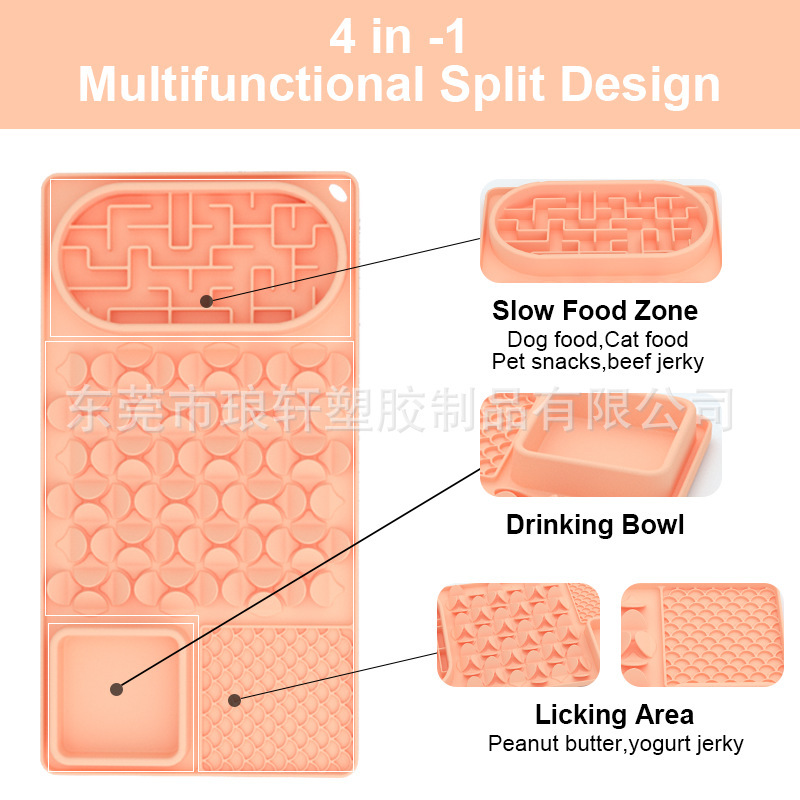Amazon's New Multifunctional Pet Licking Pad, Food-Grade Silicone Pet Bowl, Anti-Choking and Anti-Slip Silicone Compartmented Dinner Plate Amazon's New Multifunctional Pet Licking Pad, Food-Grade Silicone Pet Bowl, Anti-Choking and Anti-Slip Silicone Compartmented Dinner Plate