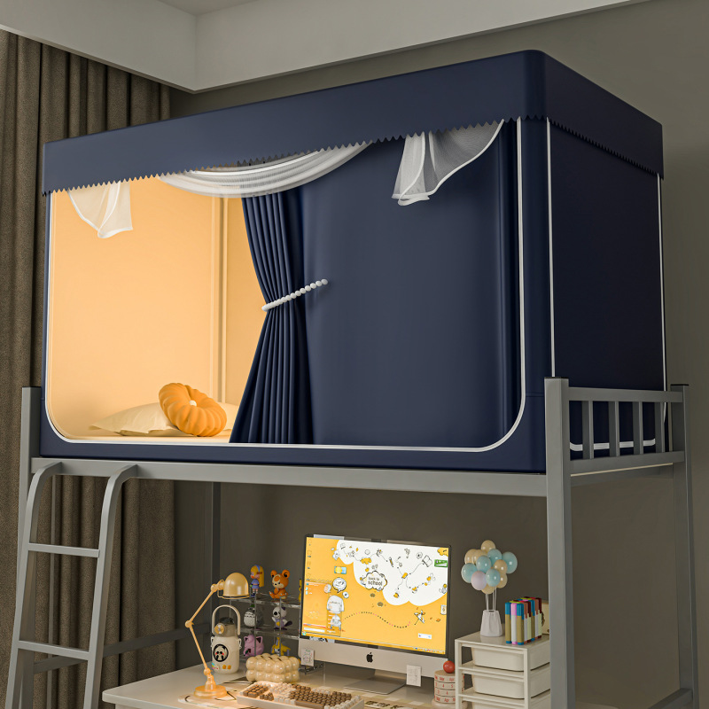 Class a College Student Dormitory Bed Curtain with Strong Light-Blocking Mosquito Net, Integrated for Upper and Lower Bunk Beds, Universal for Dormitory Single Beds, Dustproof 0.9 Class a College Student Dormitory Bed Curtain with Strong Light-Blocking Mosquito Net, Integrated for Upper and Lower Bunk Beds, Universal for Dormitory Single Beds, Dustproof 0.9