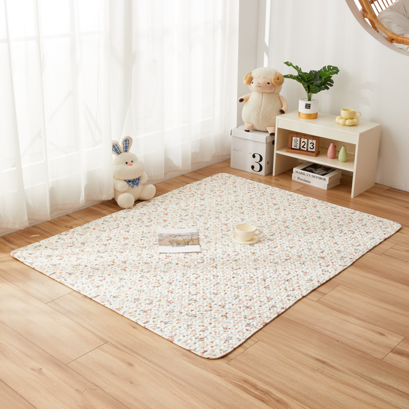 100% Cotton Foldable Machine Washable Baby Crawling Children's Room Non-Slip Floor Mat Isolation Home Use Dropshipping_voghion.com
