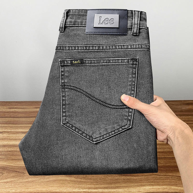 lee dex高端品质秋季牛仔裤男修身弹力跨境外贸出口高端灰色休闲
