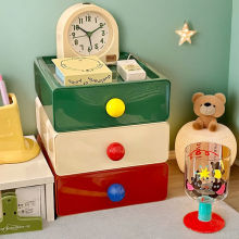 简约复古抽屉式小箱收纳盒储物盒办公室书桌上桌面上置物架整理柜