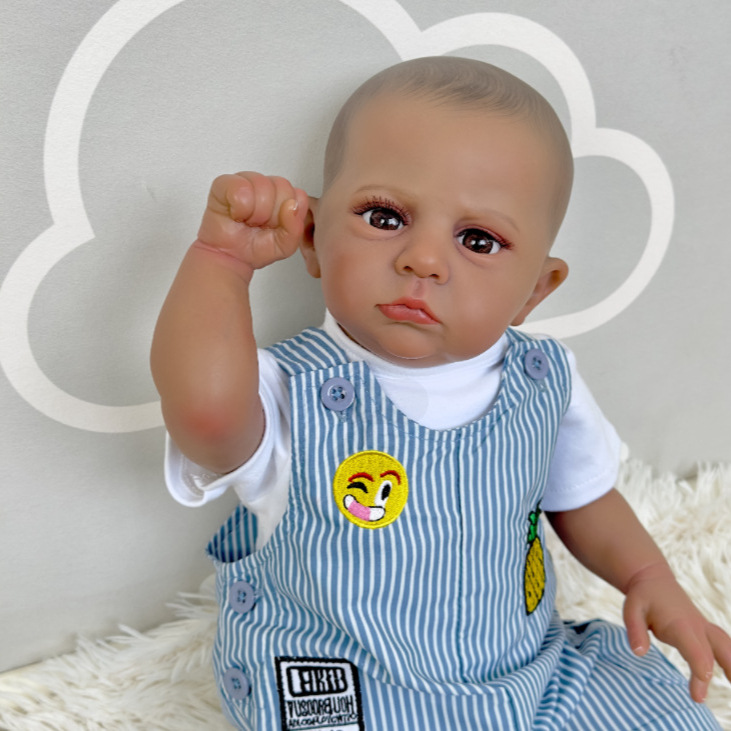 60cm simulación bebé reborn muñeca hecha a mano exquisita pintada image 2
