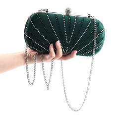 2023 New Arrival All-Match European & American Style Cross-Border Trendy Celebrity-Approved Shoulder Bag with Crystal-Encrusted Chain for Evening Events