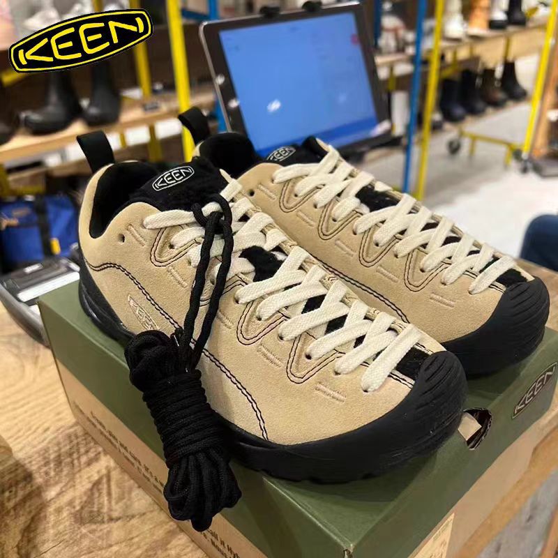 Keen Outdoor Hiking Thick-Soled Casual Versatile Sneakers Genuine Leather Color-Blocking Running Shoes for Men and Women Breathable Fashionable Versatile