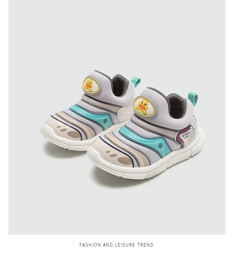 Scarpe da ginnastica Caterpillar antiscivolo e traspiranti da bambino di marca Little Yellow Duck, leggere per ragazze, primavera e autunno_voghion.com