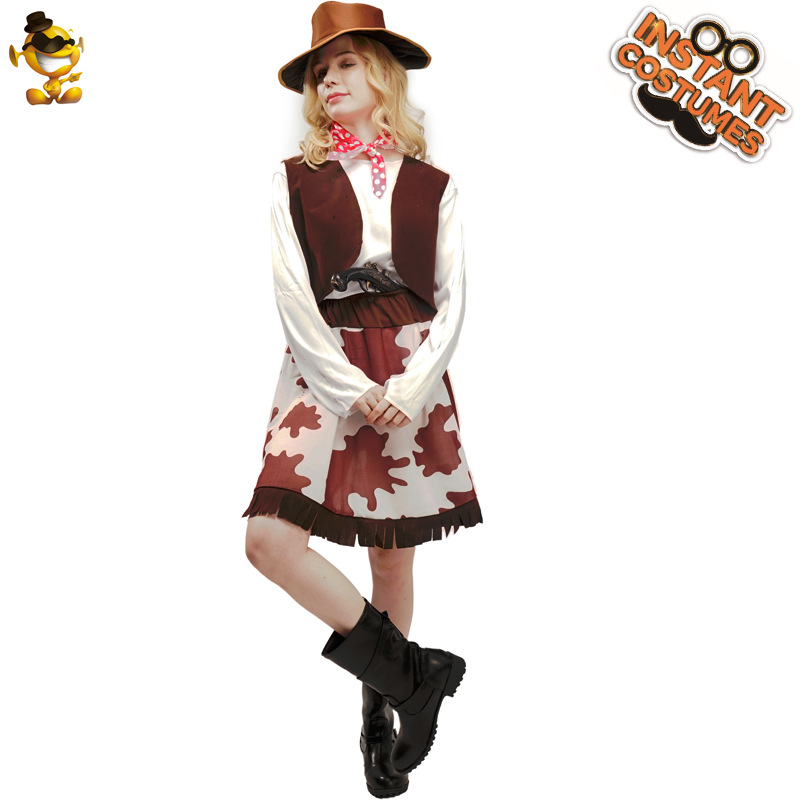 Chica grande falda de mezclilla occidental traje de Halloween mascarada Denim fiesta COS rendimiento traje distribución al por mayor
