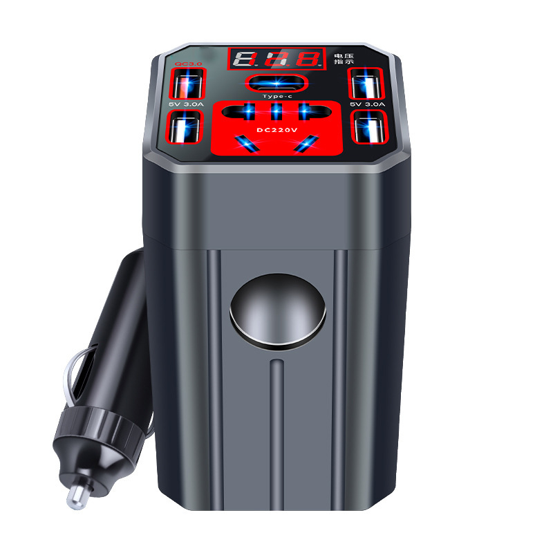 車載充電器12V24V回転220インバータ超速充シガレット変換プラグUSB拡張車充電|undefined