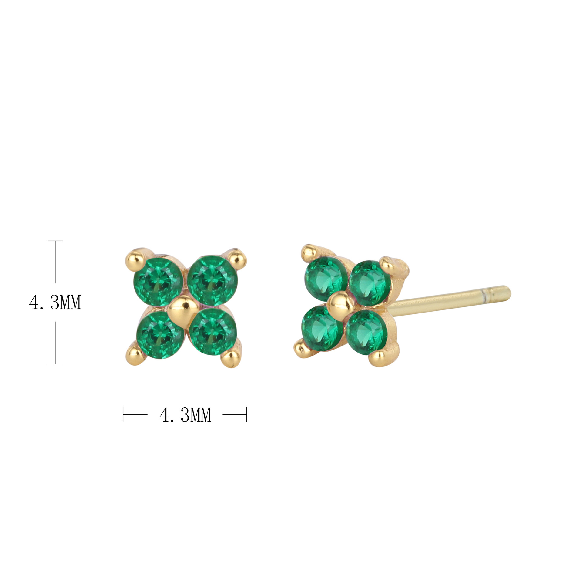 925 silver-plated gold-green