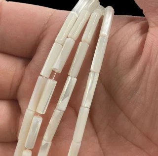 4x13mm厂家 批发外贸贝壳珠圆柱竹节 天然白色首饰f服饰配饰饰品