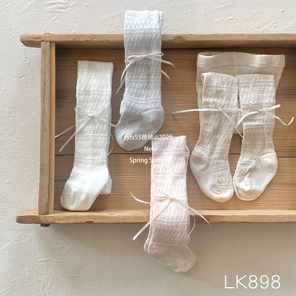 Girls' Mesh Pantyhose Summer Children's Thin Combed Cotton Korean Princess Foot Socks Children's Baby's Anti-mosquito Socks