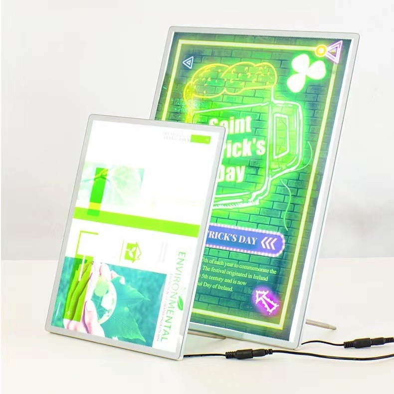 奶茶店菜单展示牌价目表发光台卡桌面led灯箱吧台广告菜单点餐牌