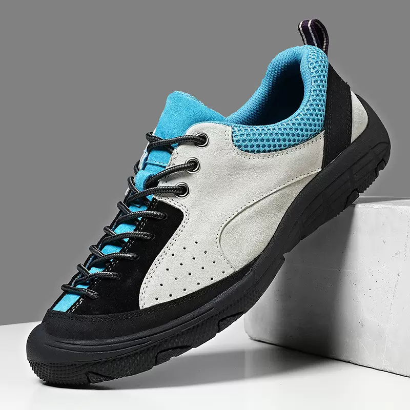 跨境大码爆款登山鞋男反绒皮休闲户外运动鞋四季透气旅游徒步鞋子