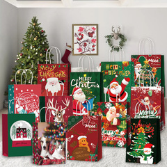 新しいクリスマスギフトバッグサプライズギフト包装紙袋祝日パーティーお土産クラフト紙手提げ袋