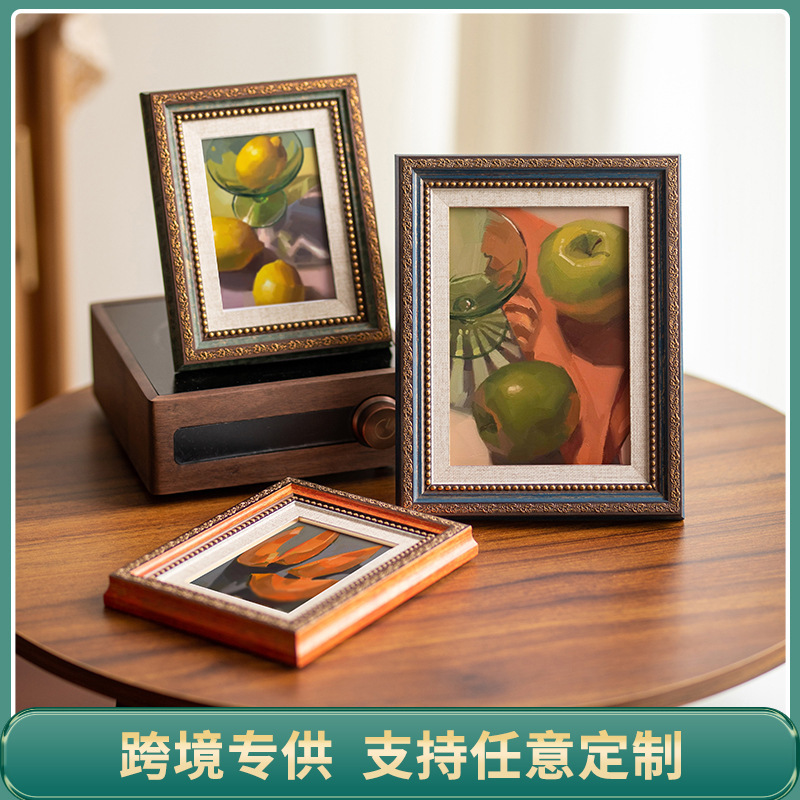 Vintage Photo Frame Display Stand Palace-Style Ornament 67inch 81012inch A4 Wall-Mounted Picture Frame Wholesale Distressed Decorative Frame Home Decor