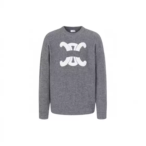 Correct Version CE 25FW Early Fall New Triumphal Arch Logo Wool Knit Sweater Unisex Loose Fit Factory Direct