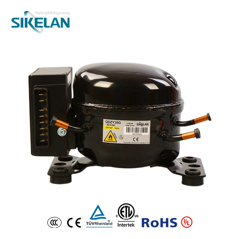 R600A 12/24V直流压缩机车载冰箱/冰柜压缩机 制冷压缩机QDZY35G
