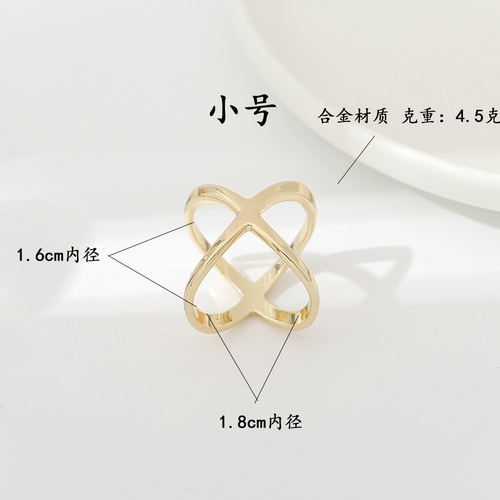 Creative Milky Way Gold Thread Knot Multi-purpose X Cross Hollow Polished Scarf Square Scarf Shawl Knot