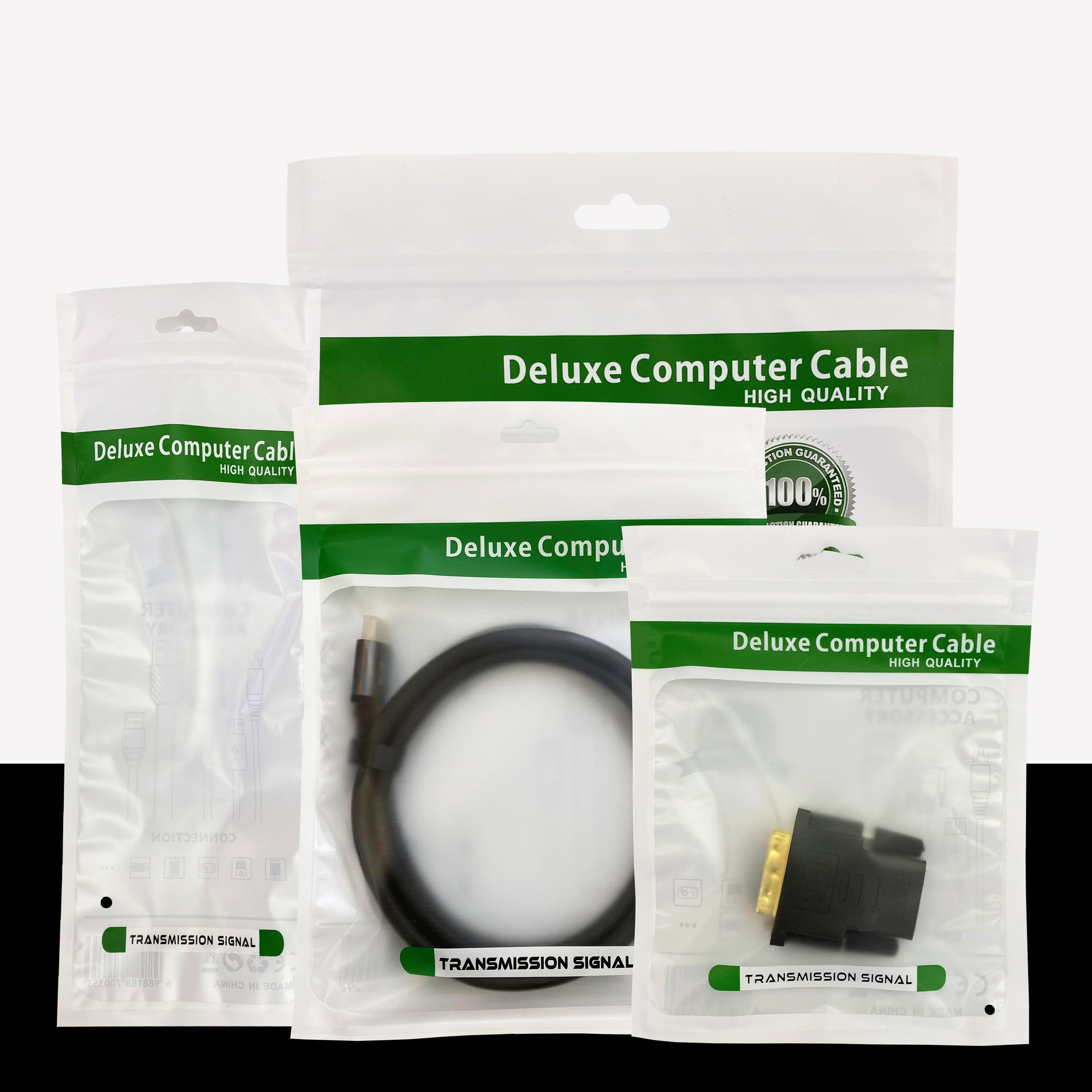 HDMI高清线包装袋 hdmi 网线USB VGA磨砂绿色版自封袋多尺寸 现货