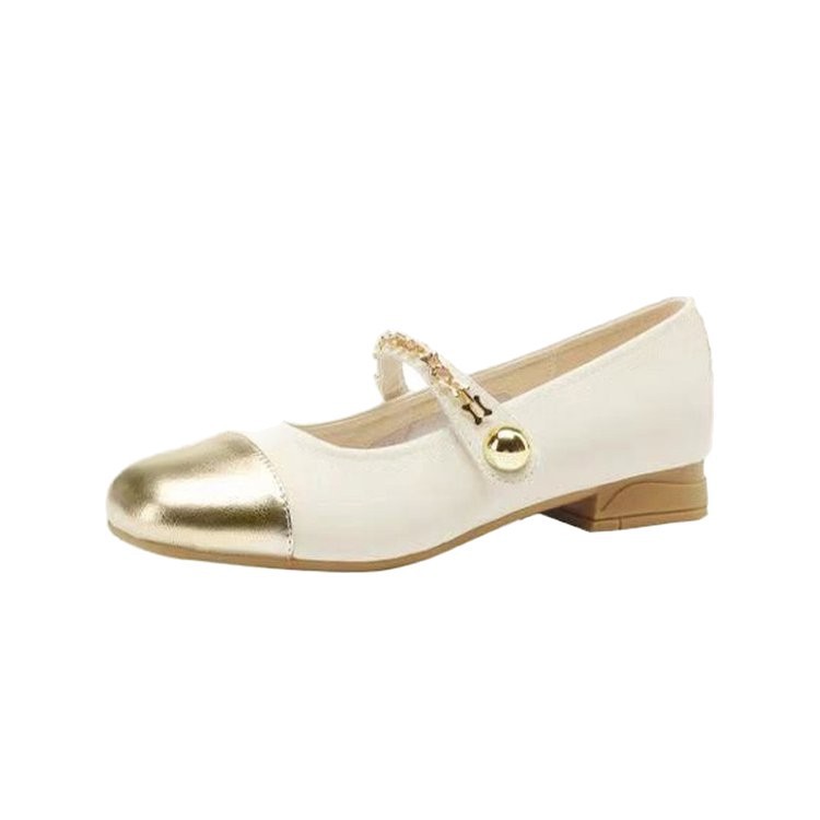 Zapatos de cuero para mujeres 2026 nueva primavera y verano estilo de hadas con falda de brisa de noche zapatos suaves zapatos de tacón bajo franceses