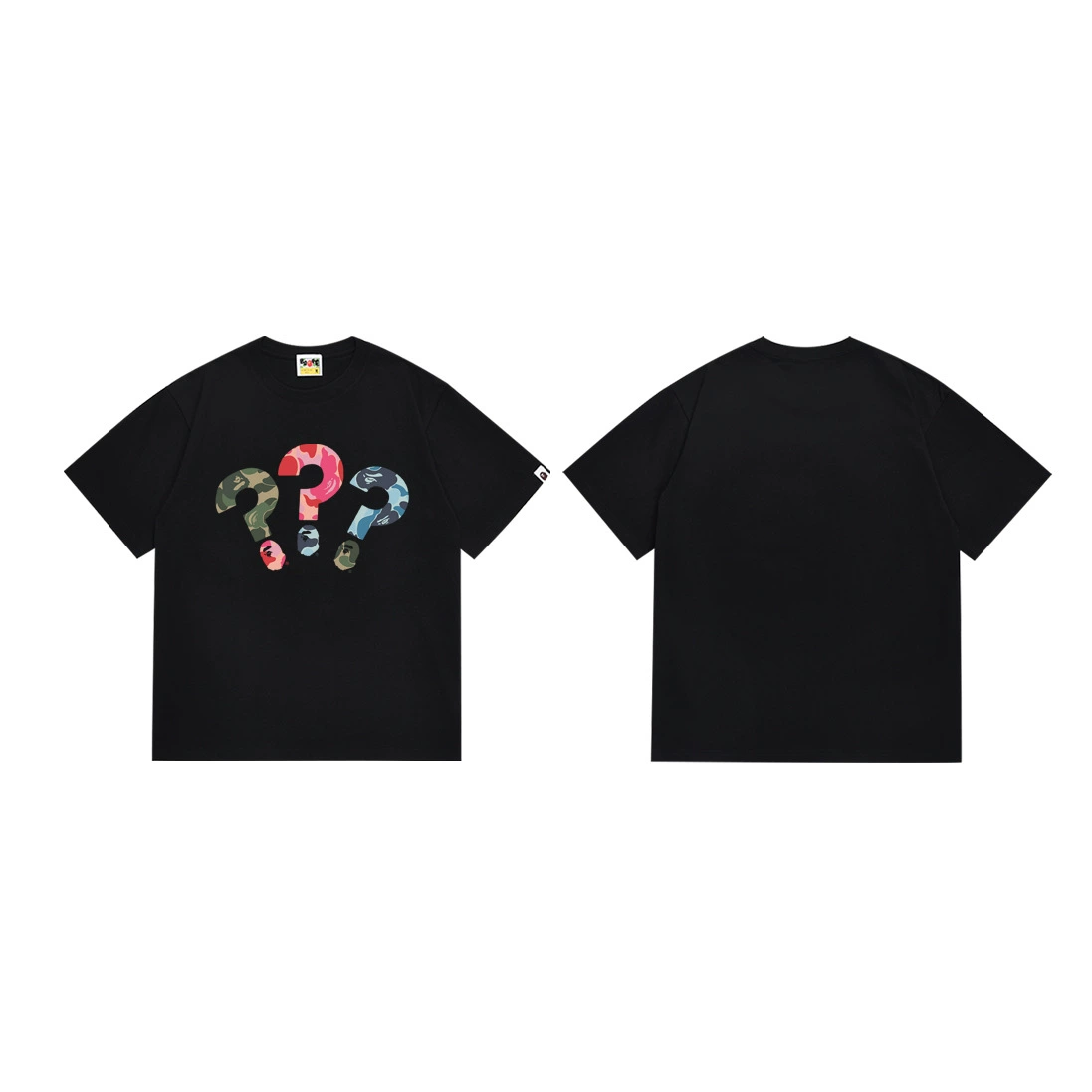 Короткая футболка повседневная с коротким рукавом (BAPE) двойной пряжи унисекс, разноцветная и размеры S–XXL