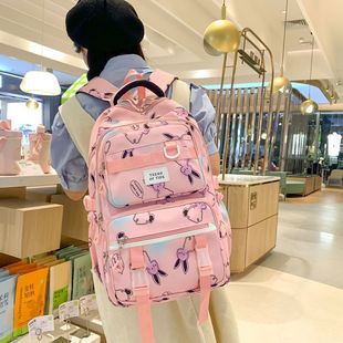 Schoolbags for Girls in Grades Three to Six, Ultra-Lightweight, Spine-Protecting, Large-Capacity, High-Looking Dopamine Backpacks for Junior High School Students