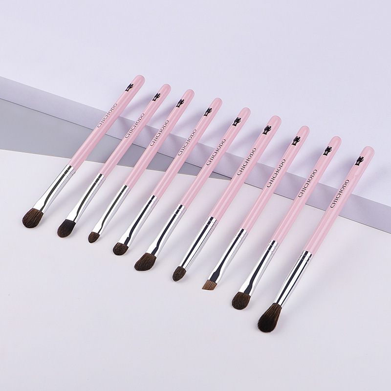 Animal Hair Set of 9 Eye Shadow Brushes, Eye Makeup Brushes, Complete Set of Cangzhou Makeup Brushes, Complete Set of Makeup Brushes