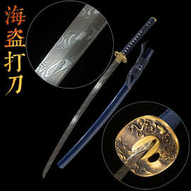 龙泉市周匠剑庄锻打日本打刀武士道练习扭转纹花纹钢katana未开刃