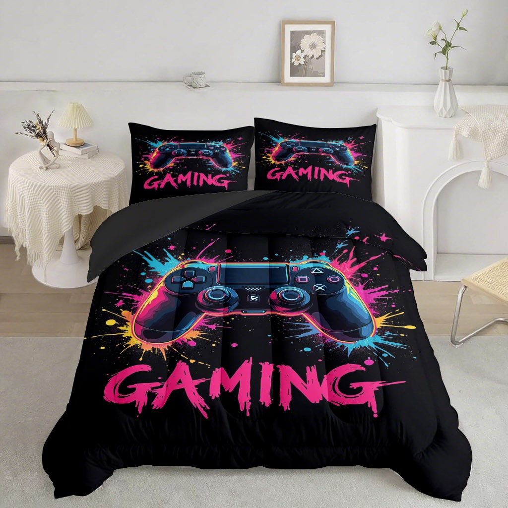 TEMU / JIT transfronterizo avanzado mango de juego 3D impresión digital 180gms colcha colchón conjunto de dibujo se puede ajustar