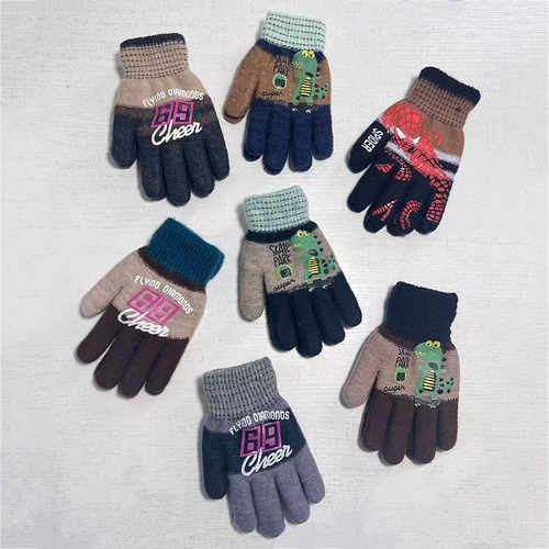 Winter Thick Mohair Gloves for Men and Women, Warm and Cold-Proof Knitted Outdoor Cycling Windproof Gloves