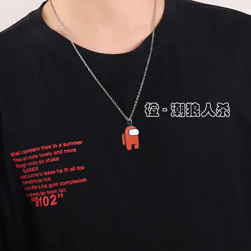 Corea del Sur INS en línea juego de celebridades espacio periférico Hombre Lobo matando collar de dibujos animados joyería estudiante regalo accesorios hombres y mujeres moda