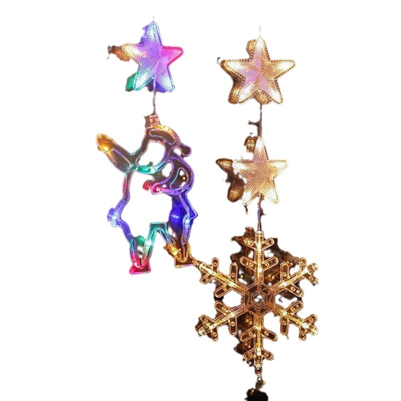 Lámpara de succión de diseño al aire libre de Navidad estrella de cinco puntas parada actividad ventana creativa Lámpara decorativa tienda centro comercial lámpara colgante